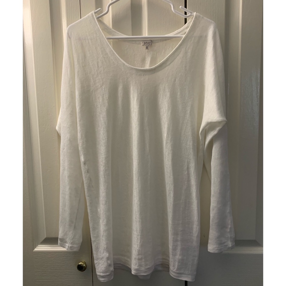 Aritzia Babaton 100% linen - white long sleeve shirt scoop neck XXS oversized